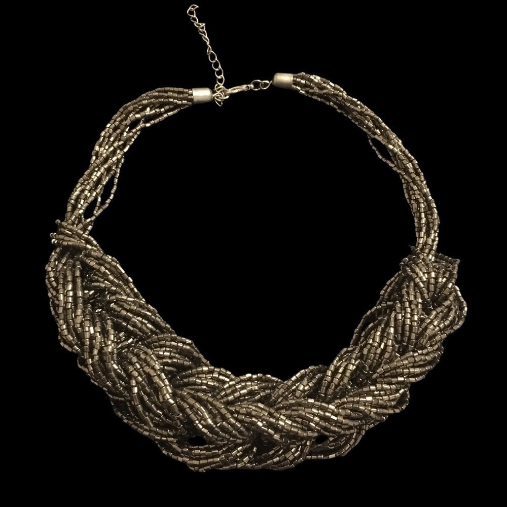 Jewelry - Vintage Chunky Gun Metal Black Beaded Necklace